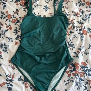 Cupshe Classic Green One Piece with Flattering Ruching